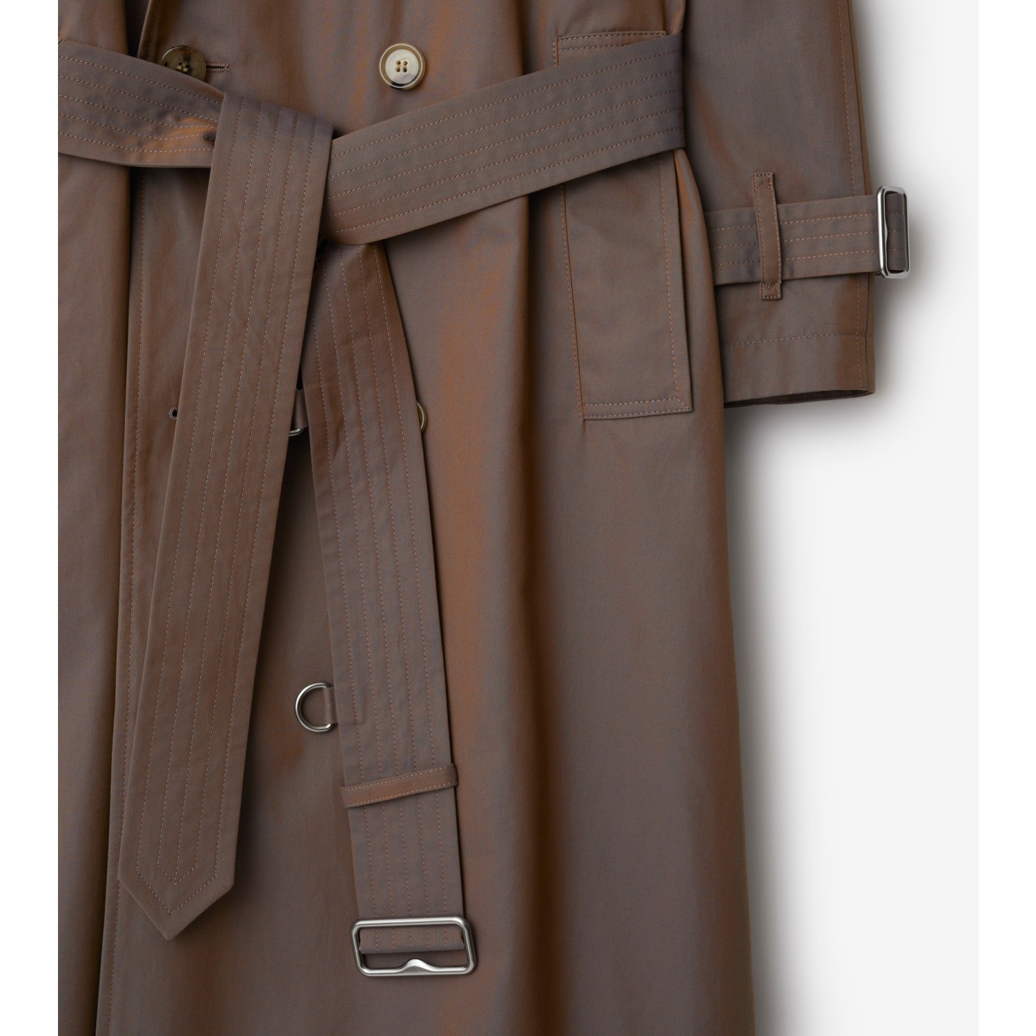 Long Gabardine Trench Coat in Dusk - Women, Cotton | Burberry® Official