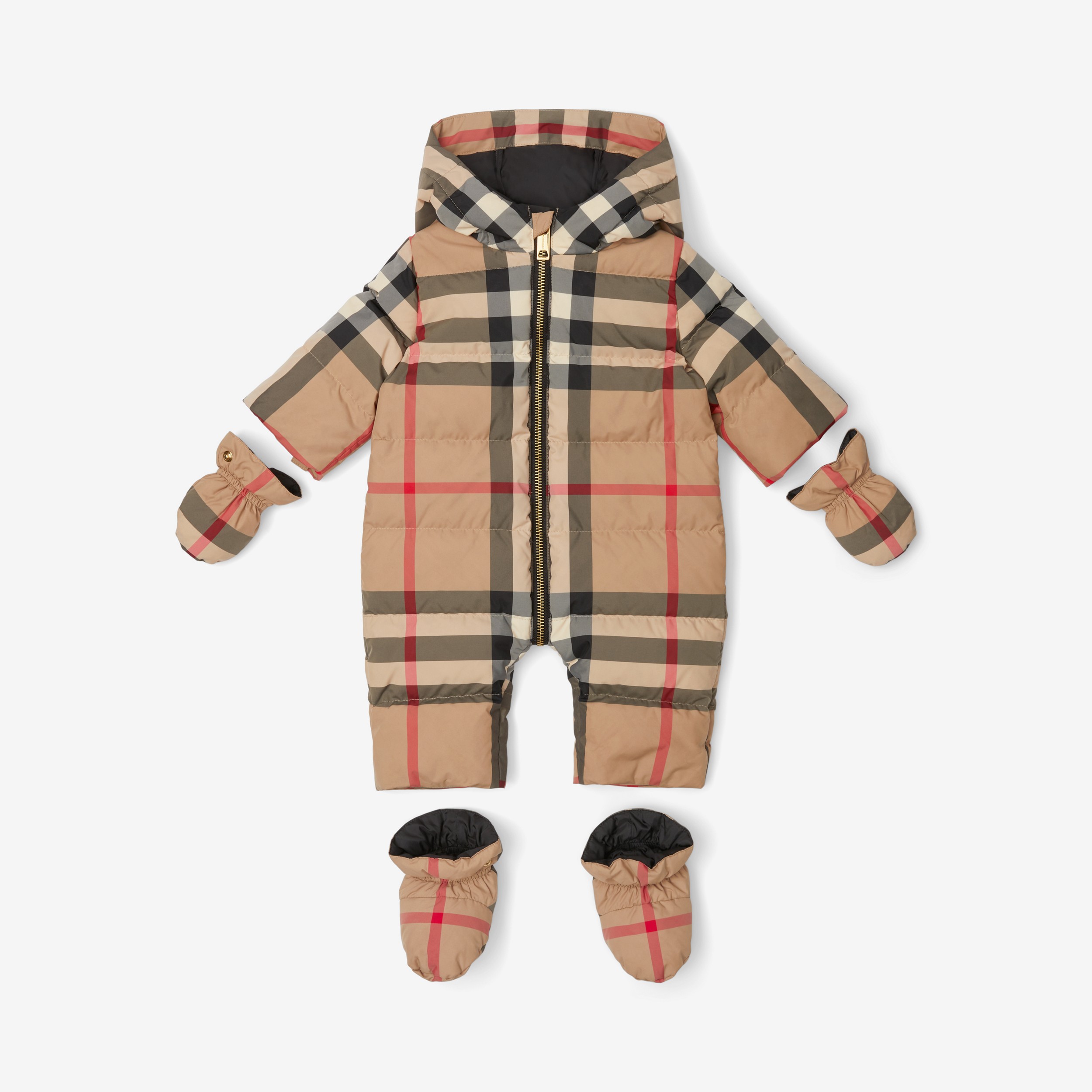 Check Puffer Suit in Archive Beige - Children | Burberry® Official - 3