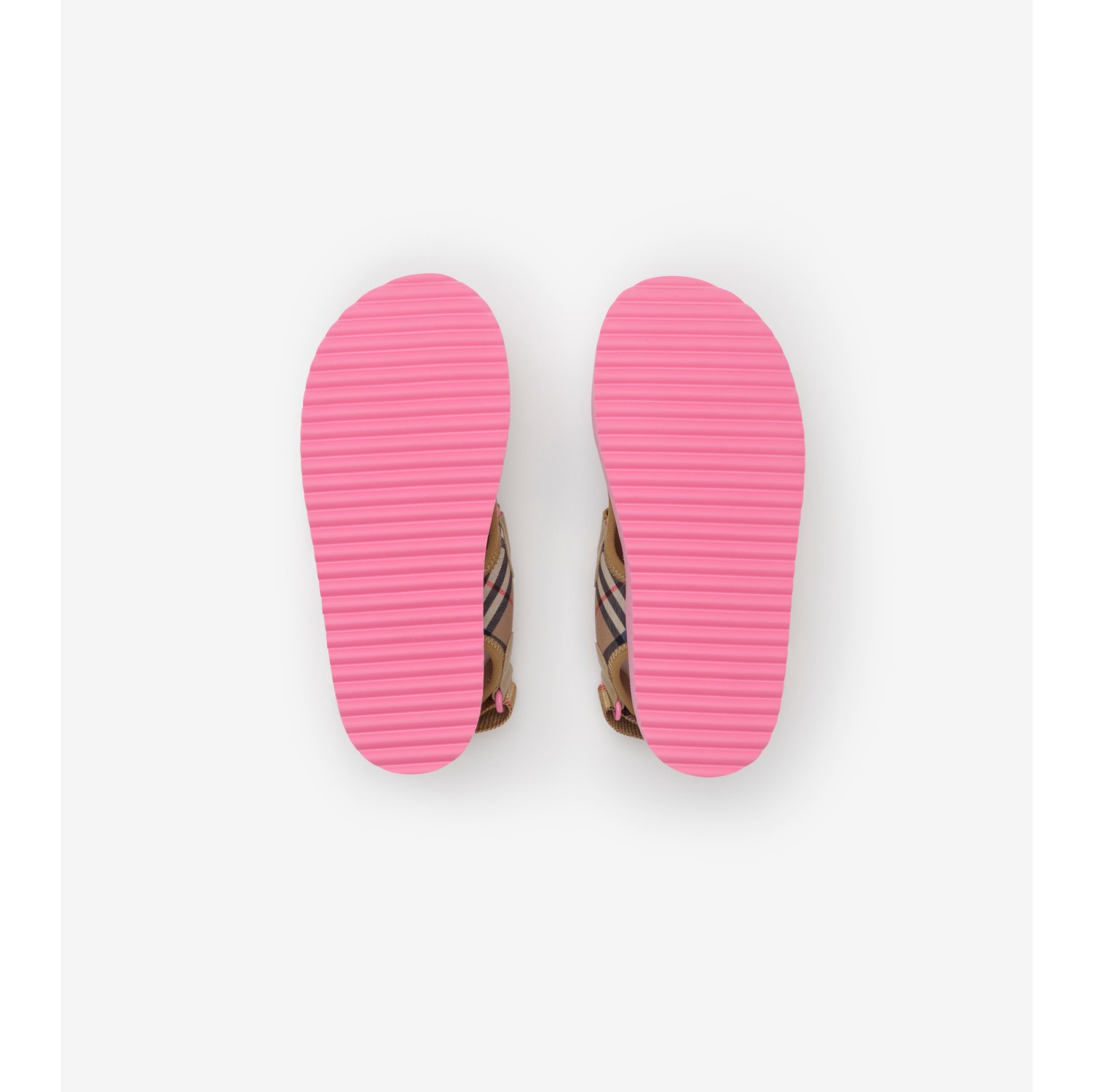 チェック サンダル (サンドベージュ／ピンク) - チルドレンズ