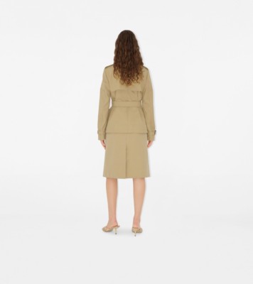 Cotton Blend Trench Jacket in Beige - Women, Nylon