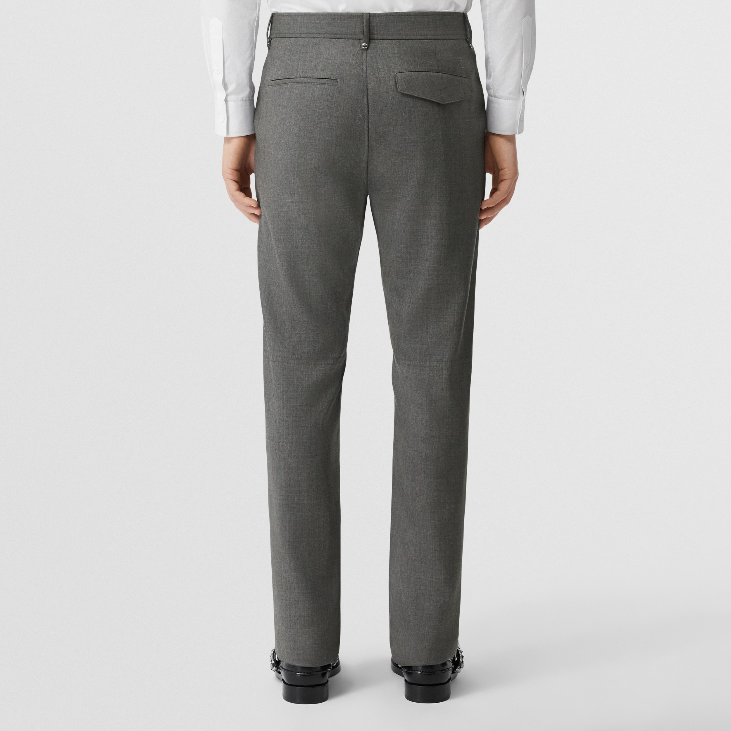 Pantalones de vestir en lana con monograma (Mezcla  Gris Oscuro) - Hombre | Burberry® oficial - 3