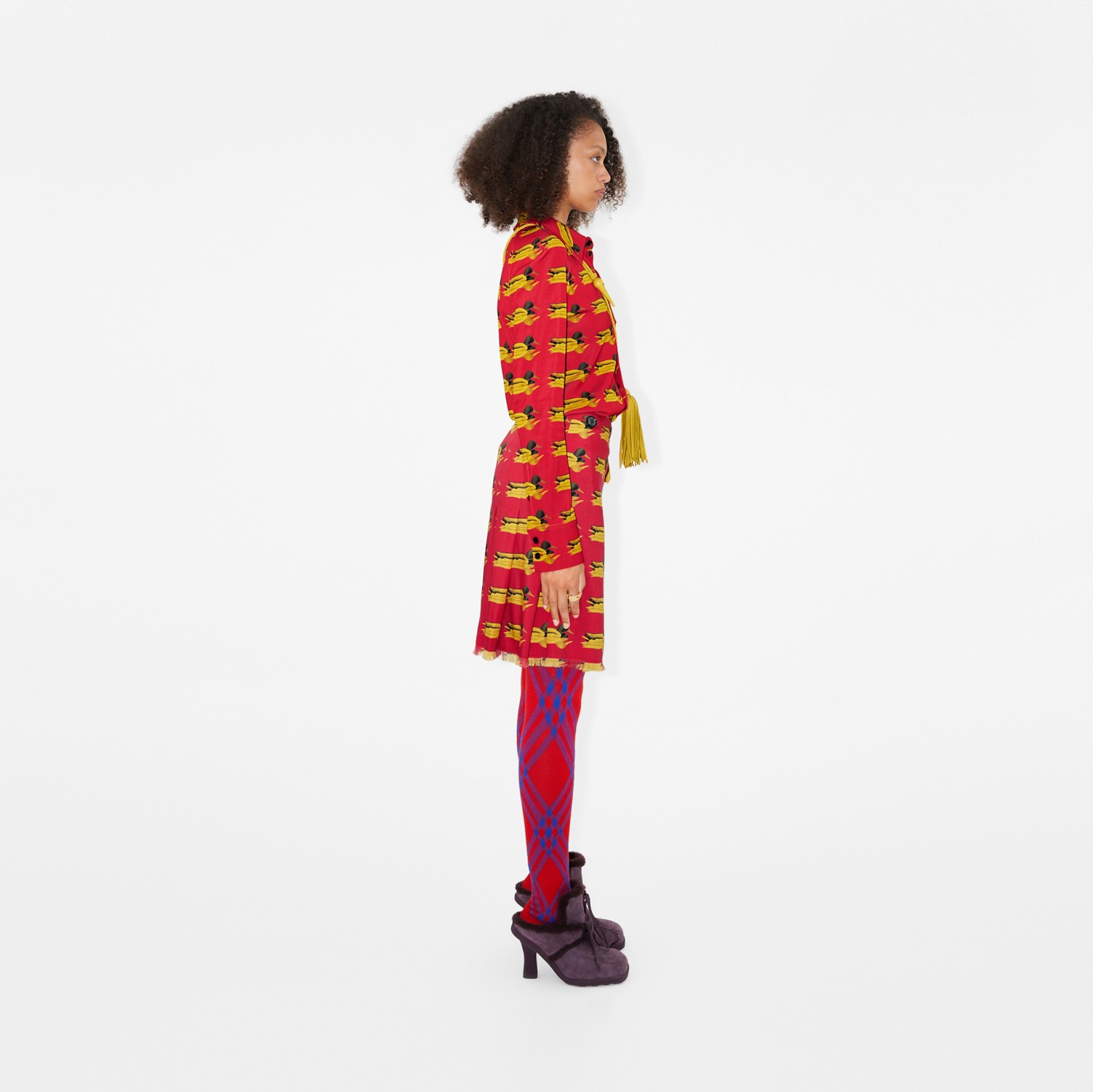 Falda escocesa en lana con estampado de patos (Rojo Buzón) - Mujer | Burberry® oficial