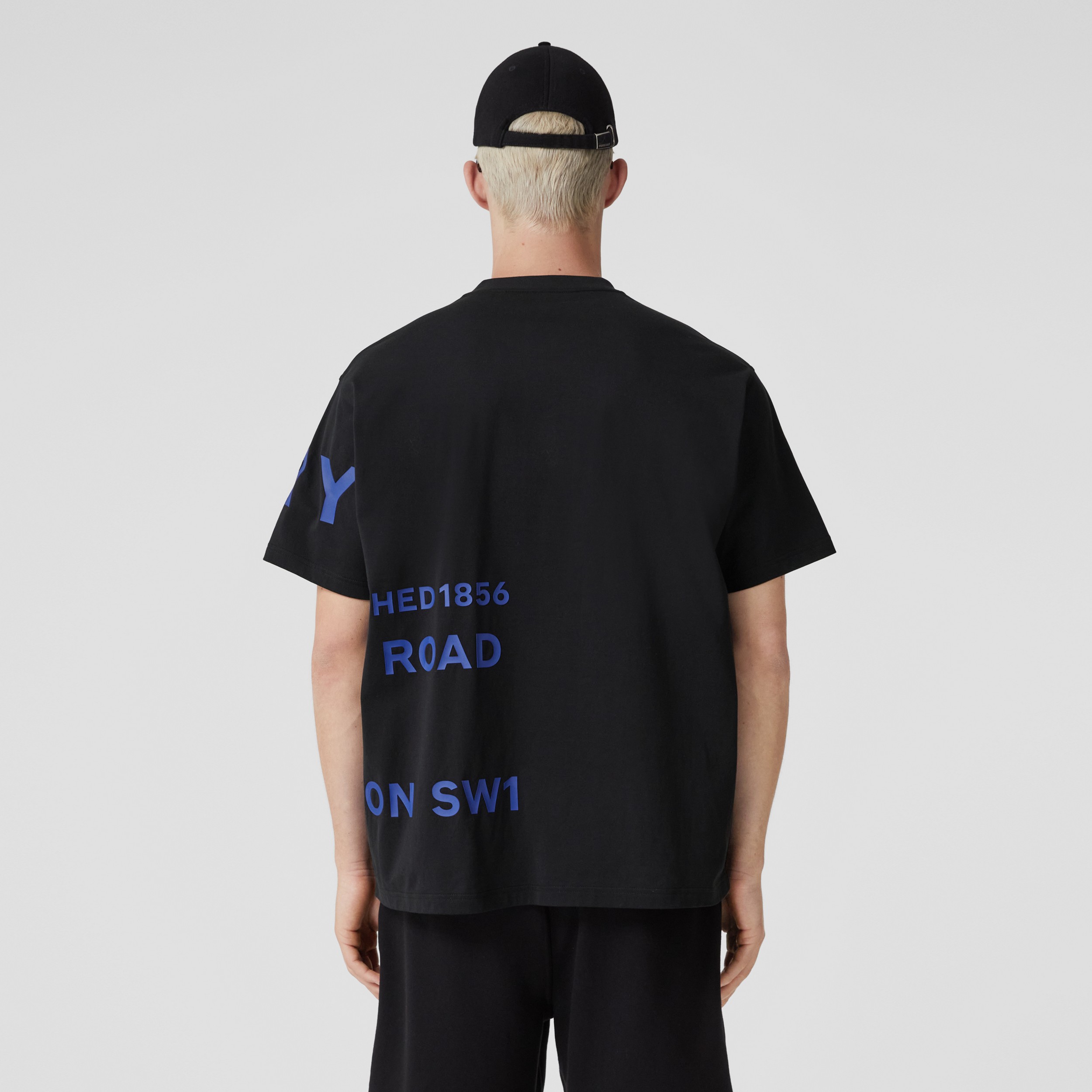 Baumwoll-T-Shirt mit Horseferry-Schriftzug (Schwarz/blau) - Herren | Burberry® - 3