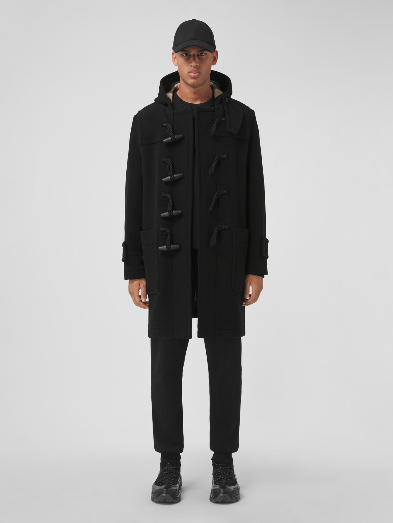 Burberry Hooded Cashmere Coat in Black for Men Mens Clothing Coats Short coats 