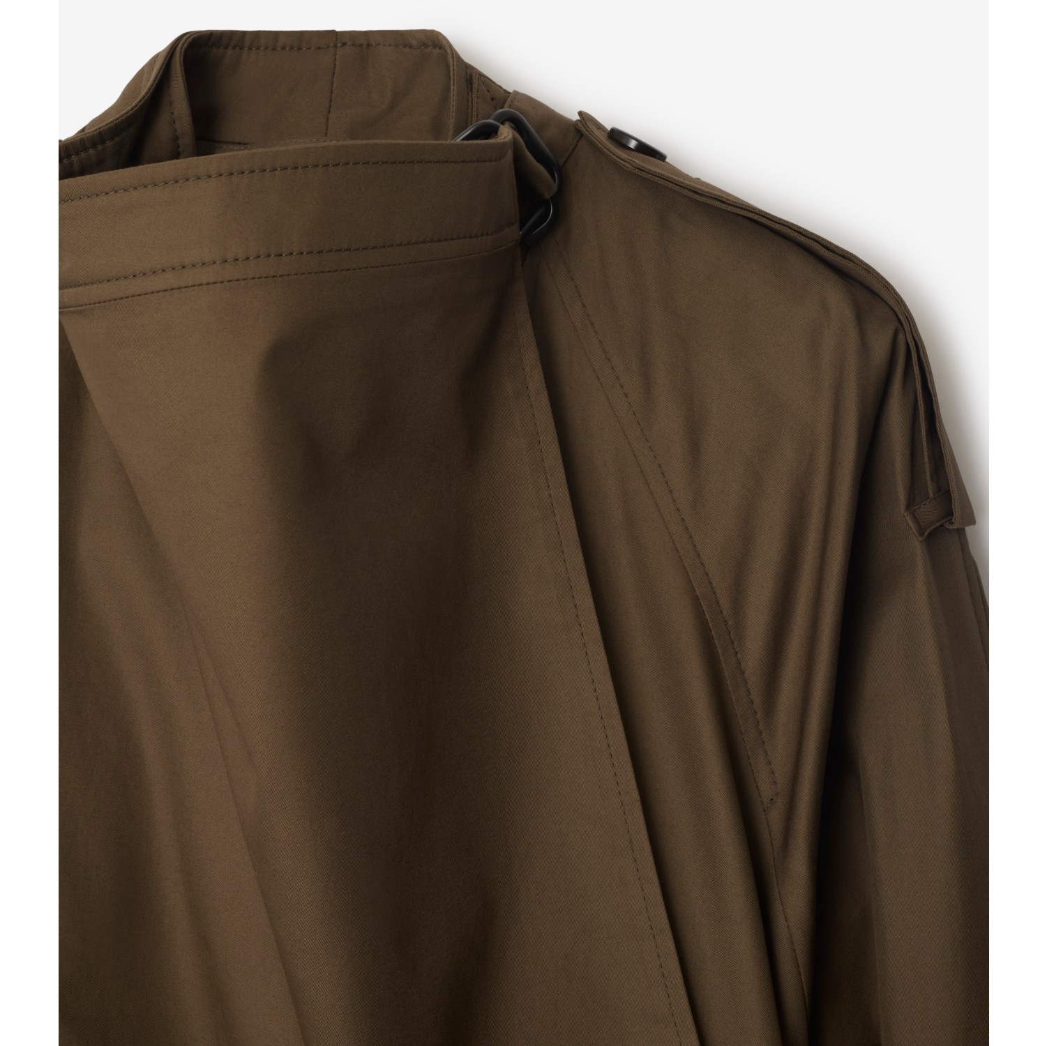 Trench coat largo en gabardina