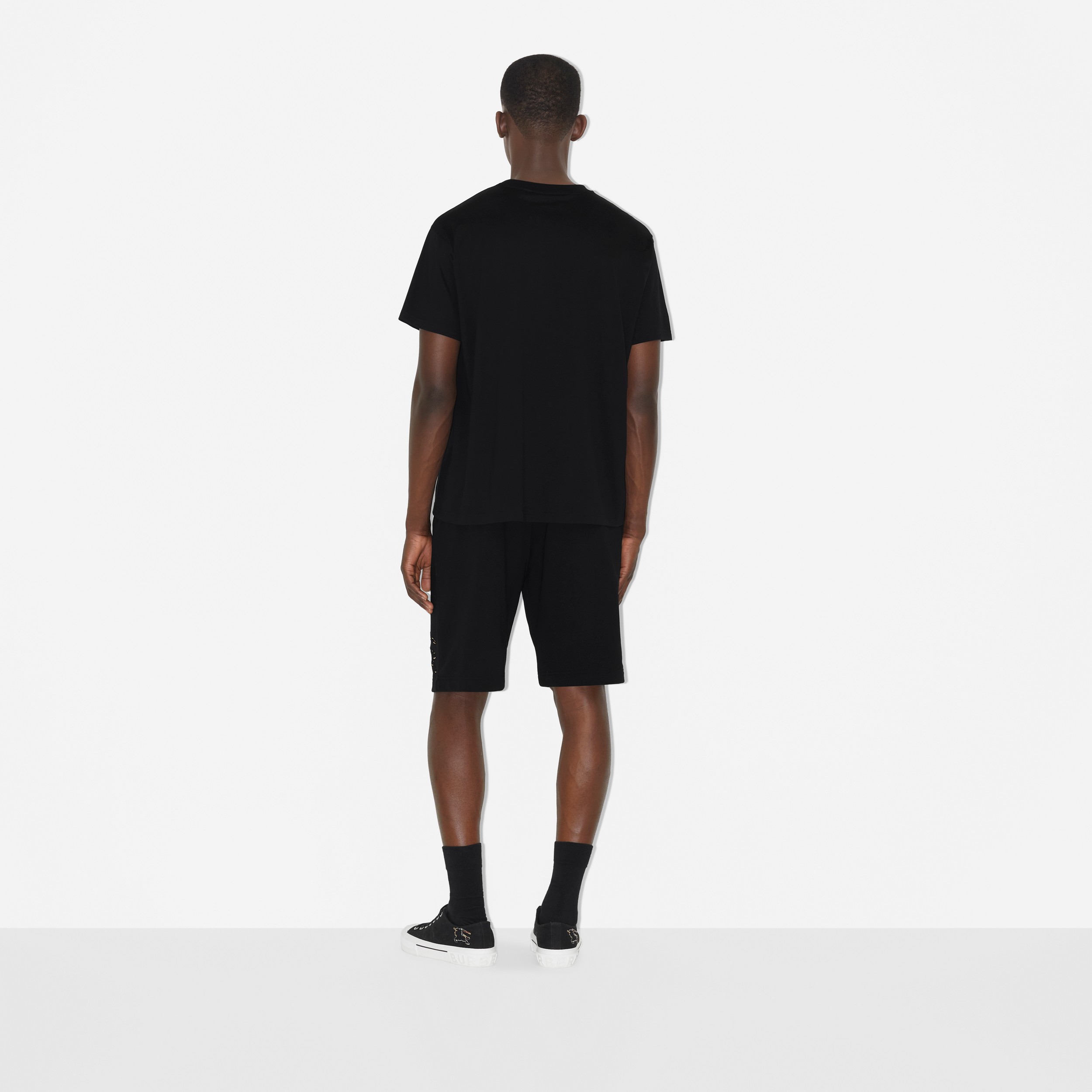 Camiseta en algodón con EKD en tejido Check (Negro) - Hombre | Burberry® oficial - 4