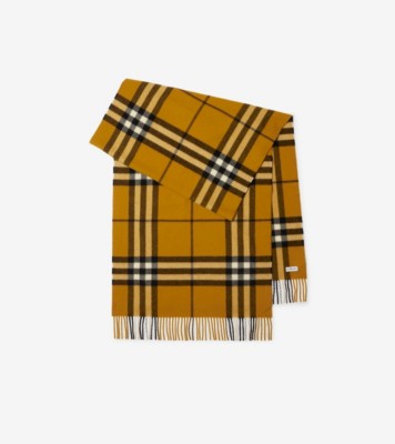 ワイド チェック カシミアスカーフ (チーク) | Burberry®公式サイト