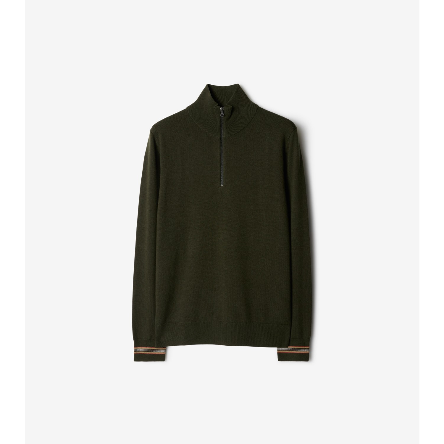 Wool Half-zip Sweater in Dark green - Men | Burberry® Official