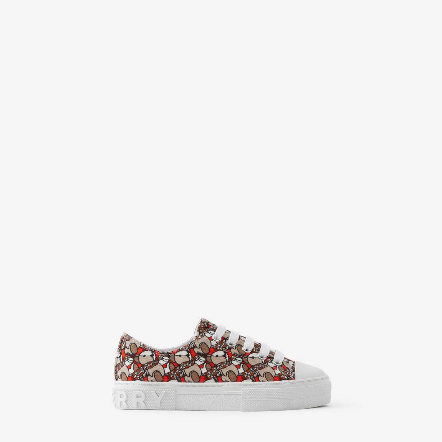 Thomas Bear Print Cotton Sneakers in Scarlet Orange - Children | Burberry® Official
