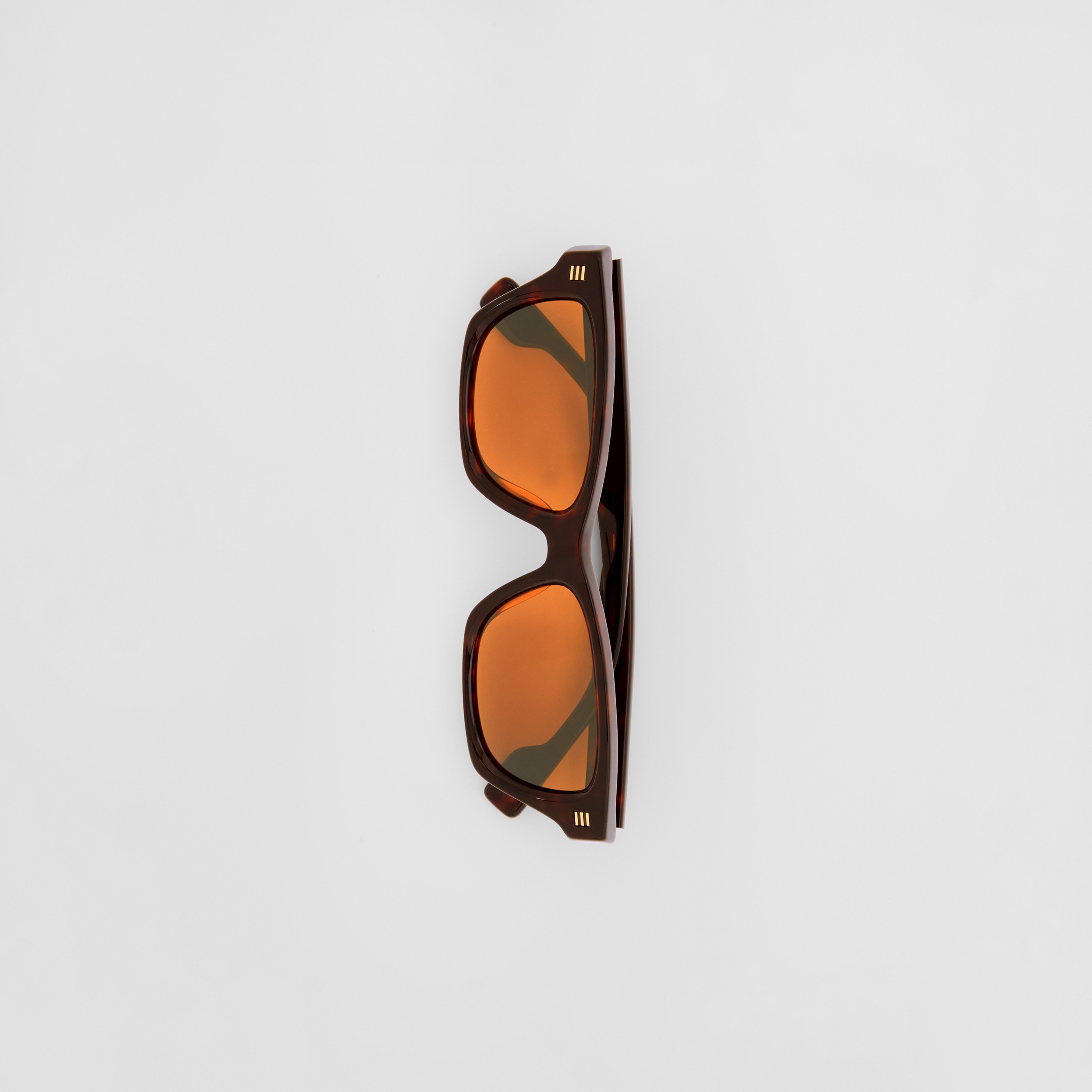 Logo Detail Rectangular Frame Sunglasses in Dark Tortoiseshell - Men | Burberry® Official - 4
