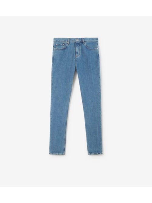 Shop Burberry Slim Fit Jeans In Mid Blue
