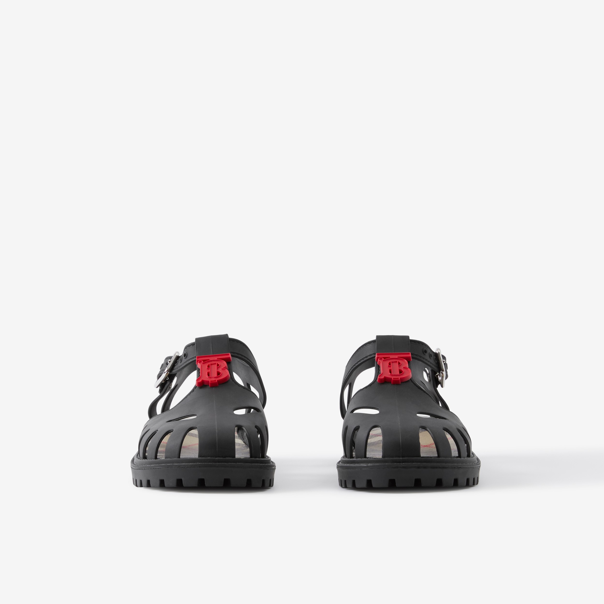专属标识装饰橡胶凉鞋 (黑色) - 儿童 | Burberry® 博柏利官网 - 2