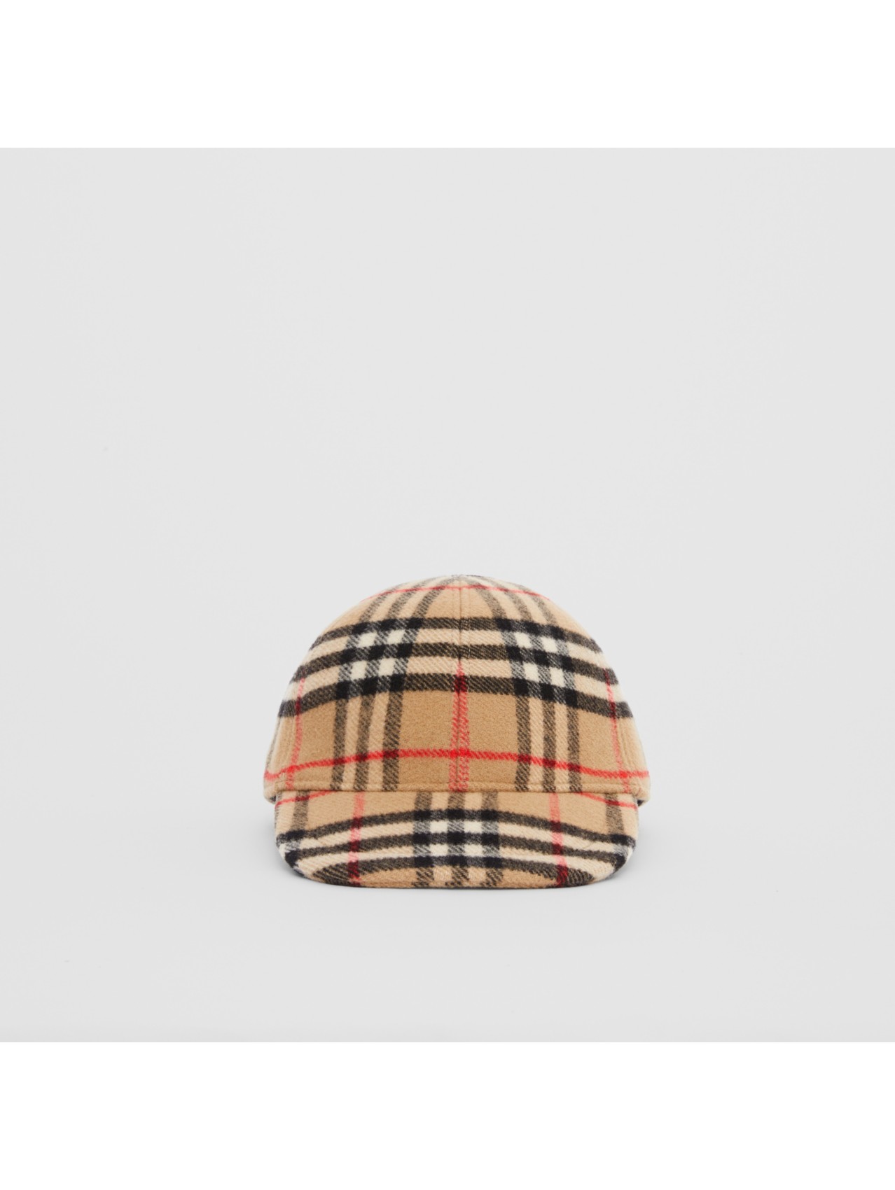 Casquette de baseball en laine à motif Vintage check in Beige D'archive