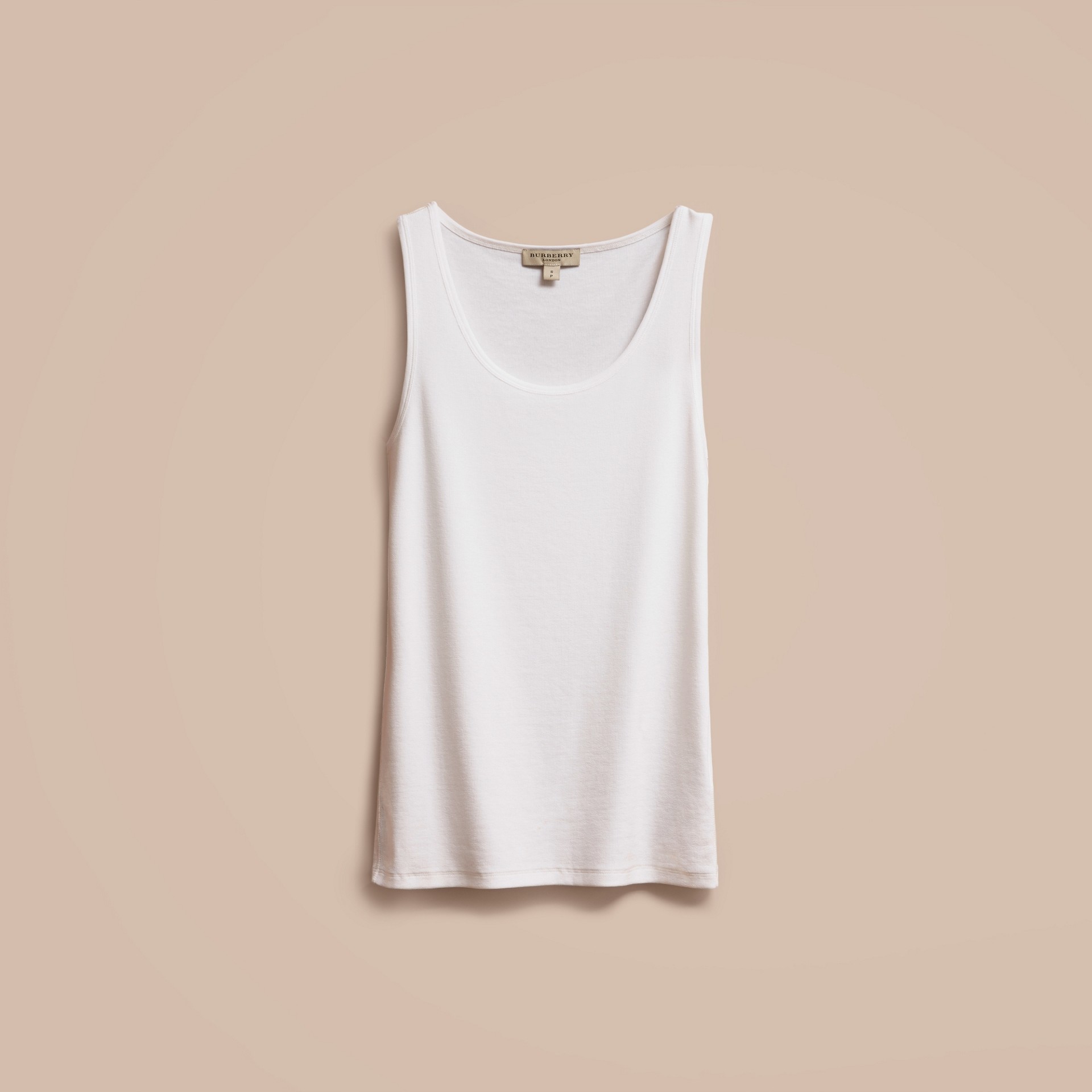 Stretch Cotton Lyocell Vest in White | Burberry United States