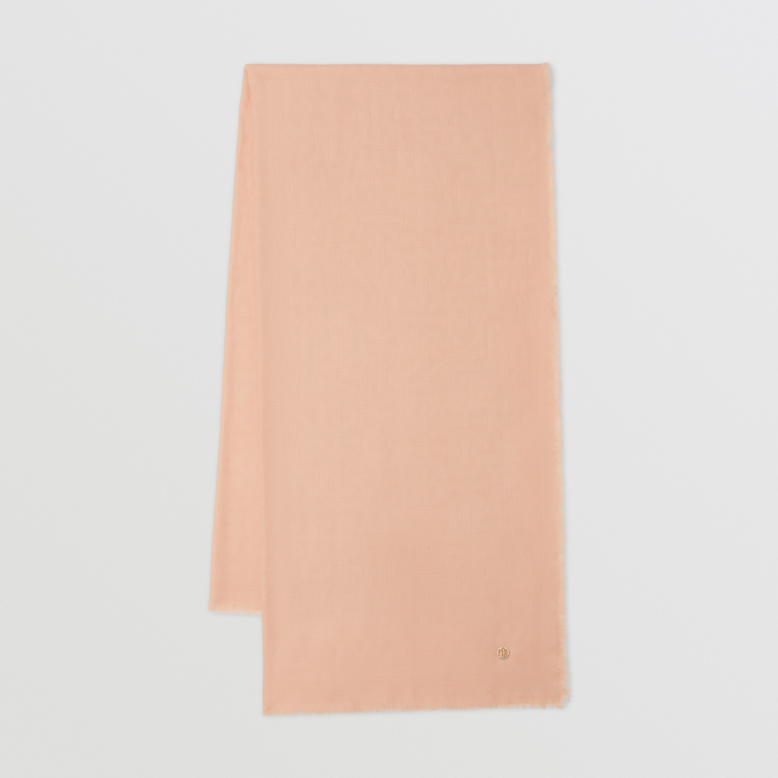 Echarpe de cashmere com monograma em jacquard (Blush Claro) | Burberry® oficial - 1