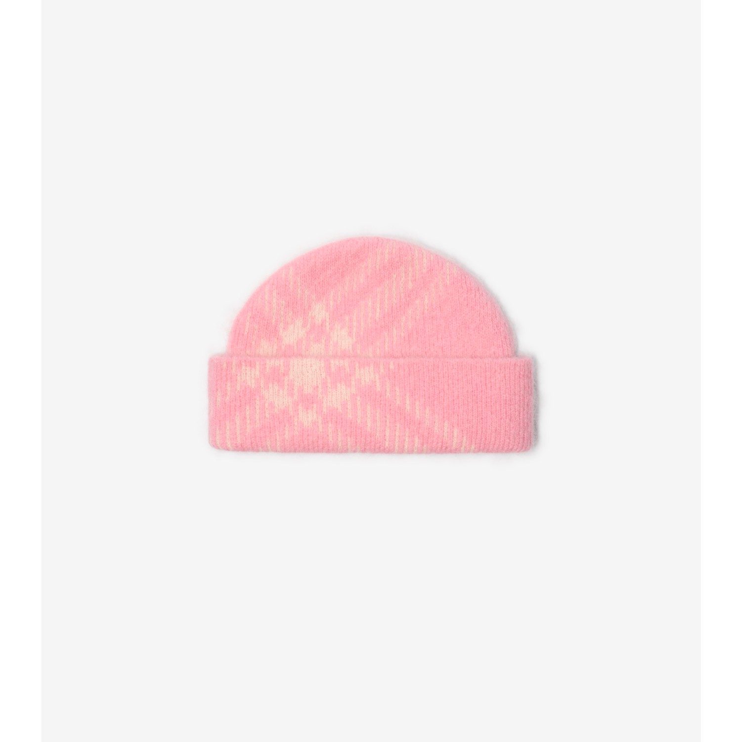 Check Mohair Wool Blend Beanie