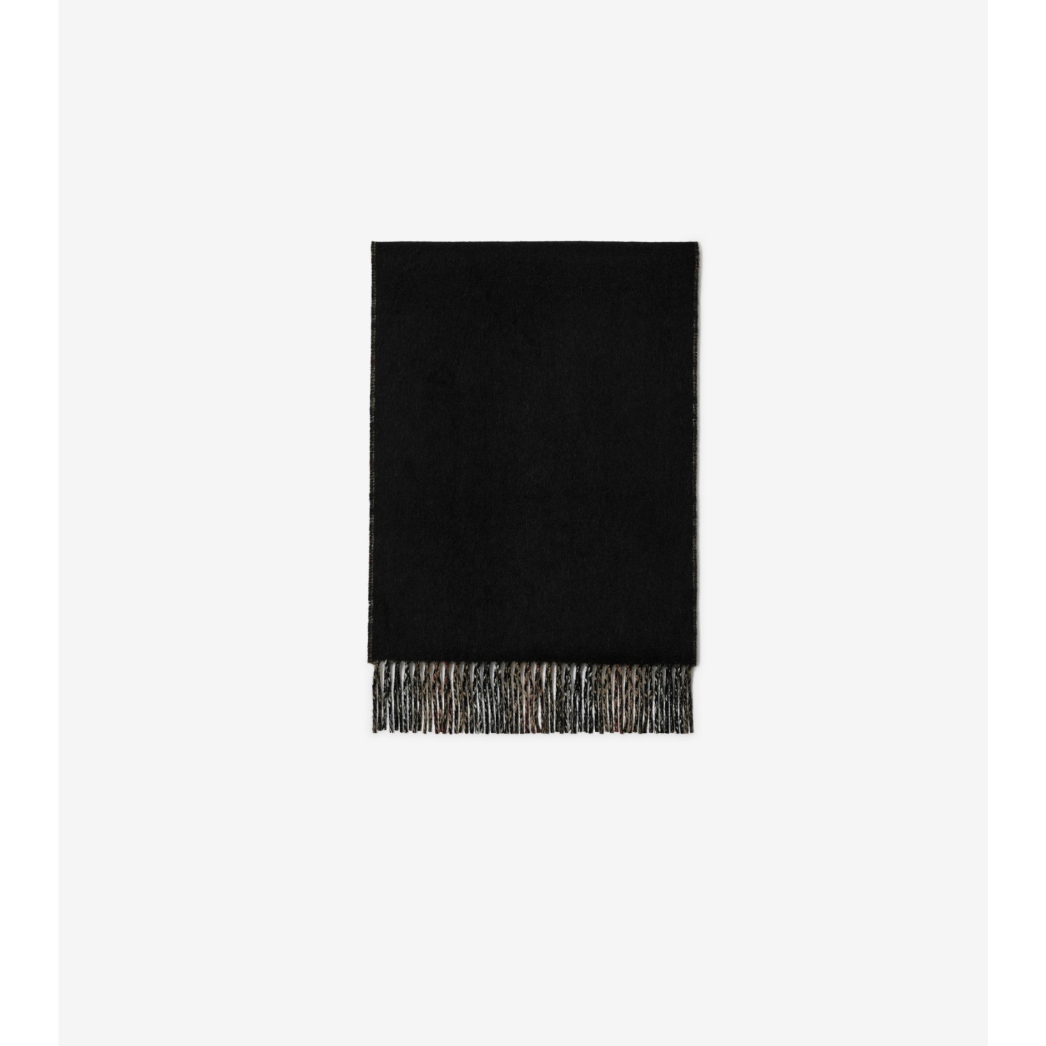 Check Cashmere Reversible Scarf in Black