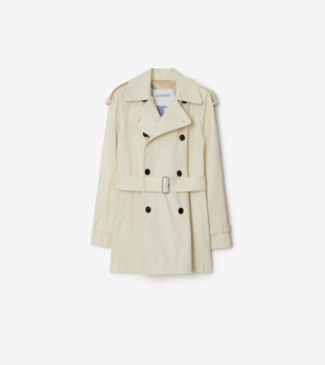 Trench court en gabardine (Calico) - Femme, Gabardine de coton | Site officiel Burberry®