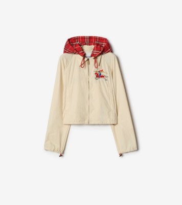 Cropped Newcott Hooded Jacket in Tundra beige - Women | Burberry® Official