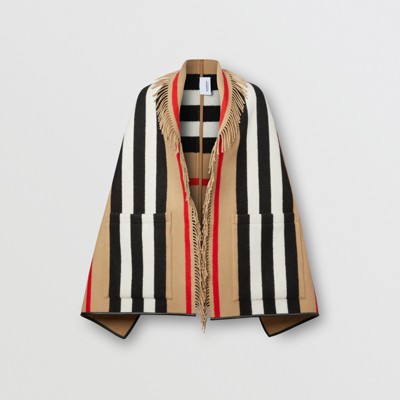 burberry icon stripe wool cashmere scarf