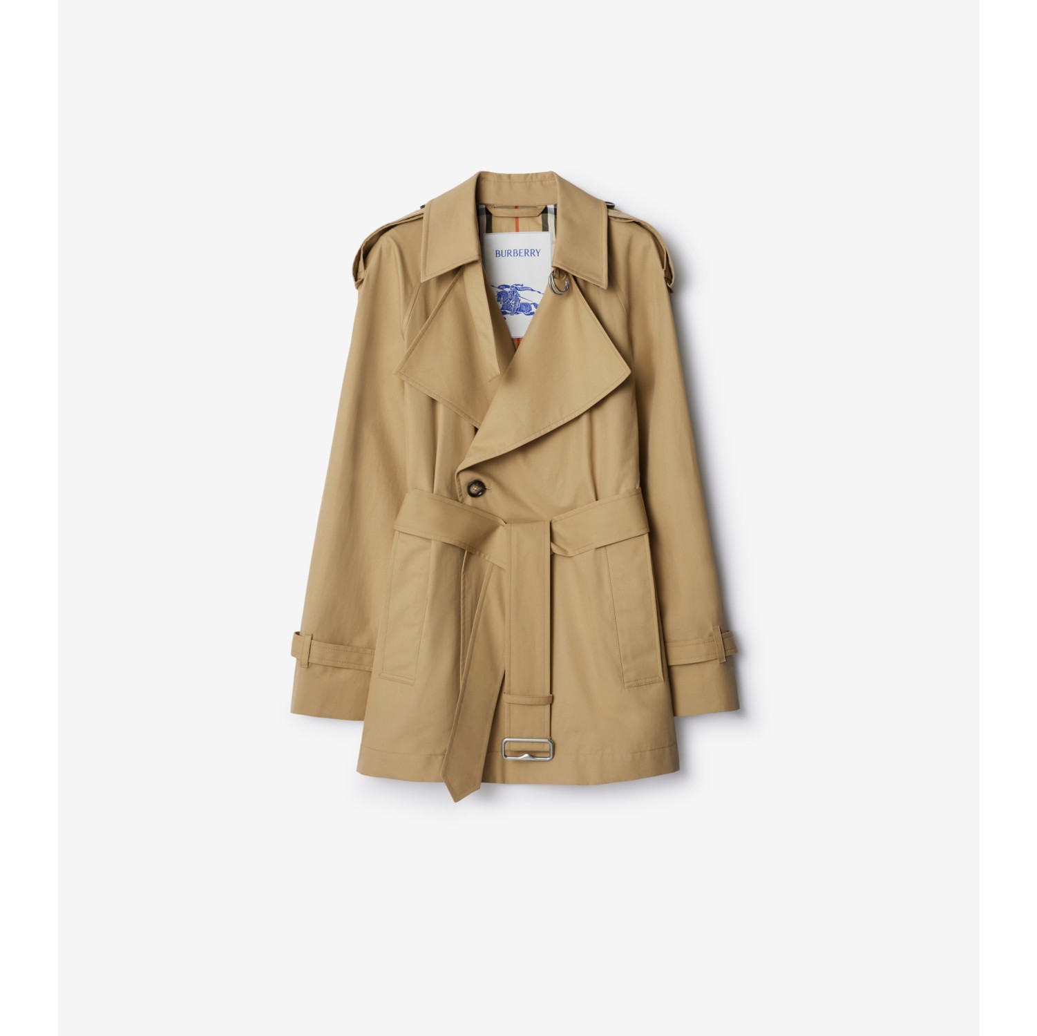 Gabardine Trench Jacket in Flax - Women, Cotton | Burberry® Official