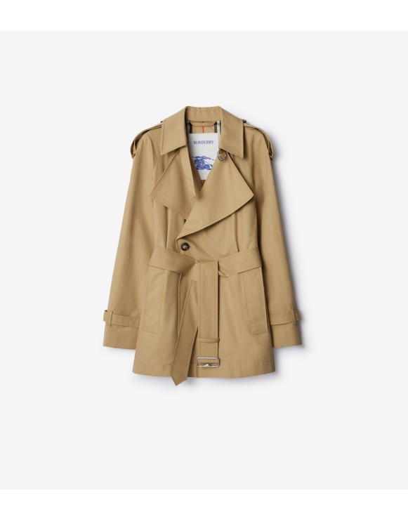 Chaqueta estilo trench coat en algodón de gabardina