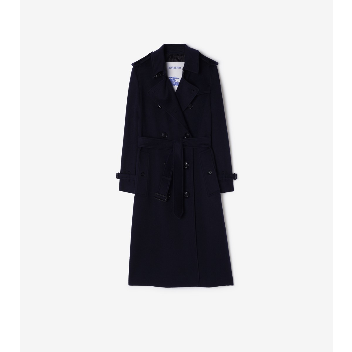  Check Long Cashmere Kensington Trench Coat