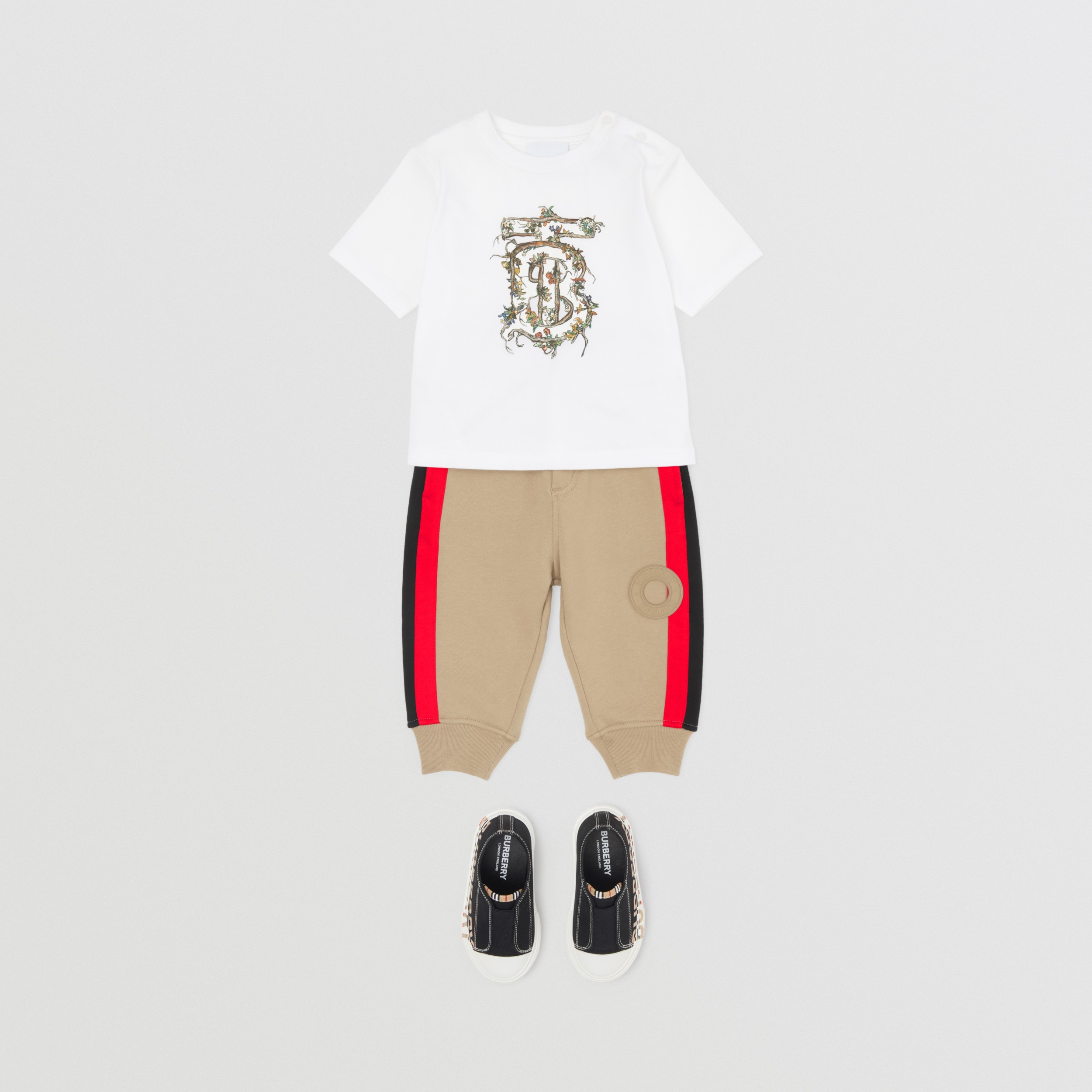 Logo Graphic Cotton Jogging Pants in Archive Beige - Children | Burberry® Official - 3
