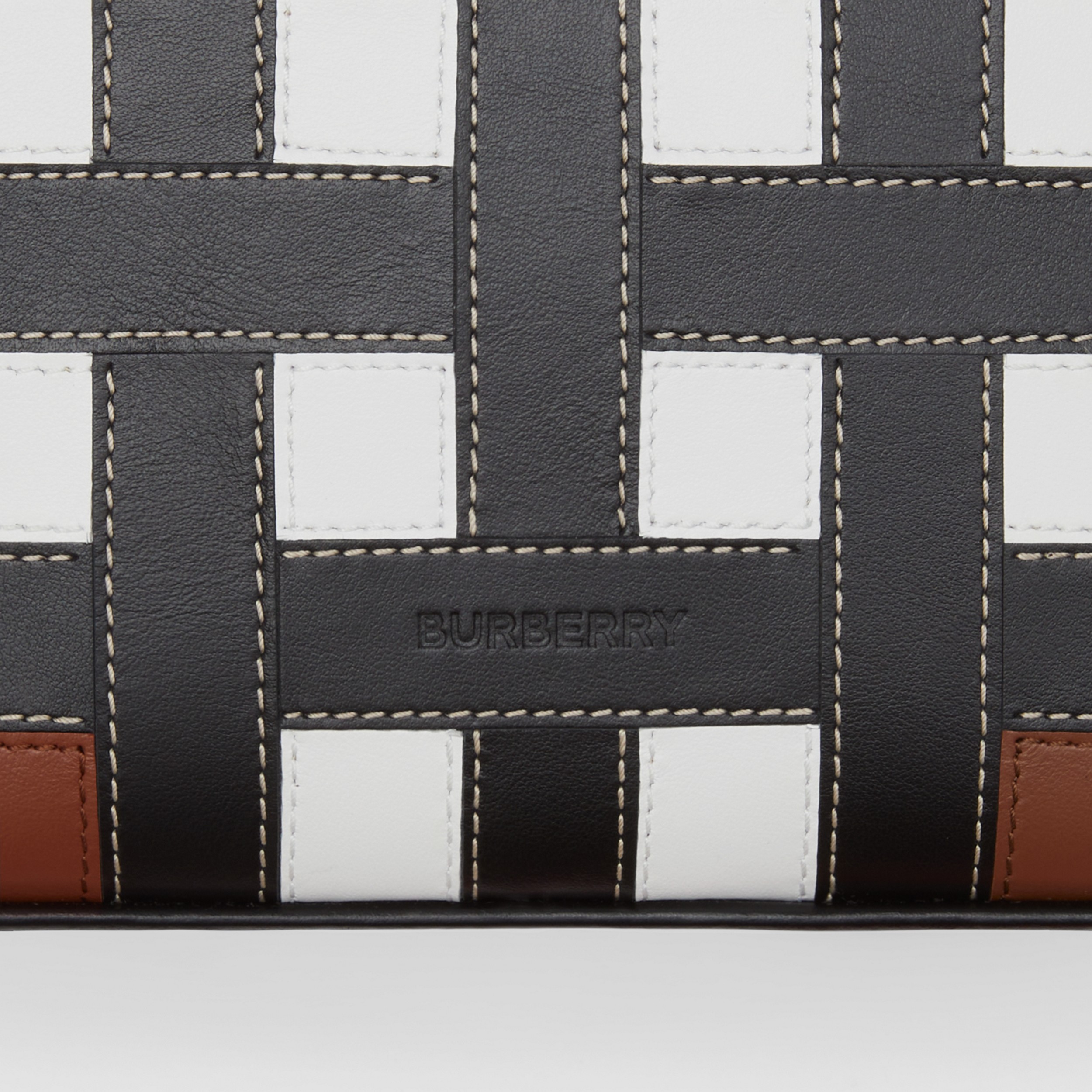 Check Intarsia Leather Crossbody Bag in Tan - Men | Burberry® Official - 2