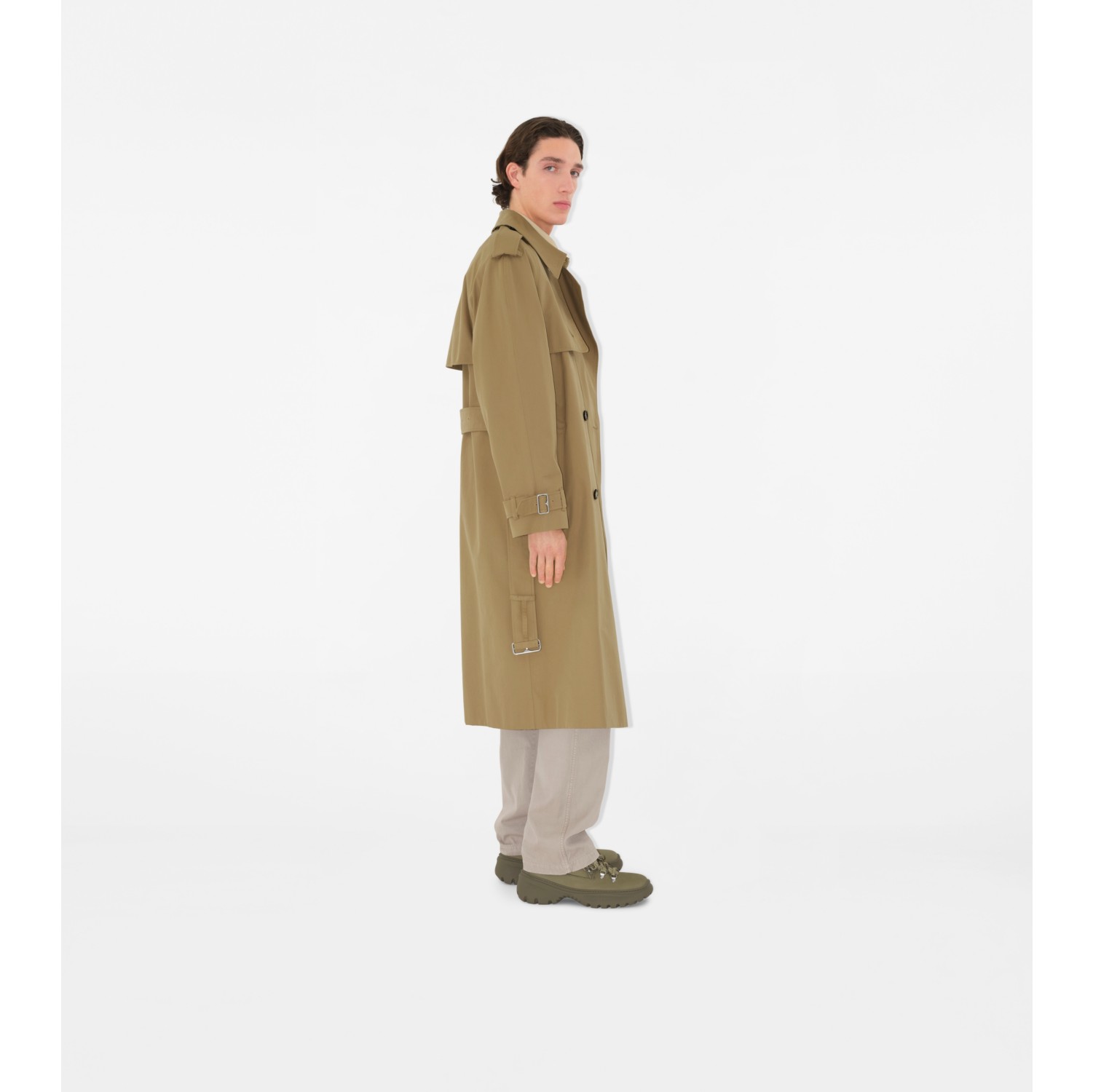 Long Gabardine Trench Coat