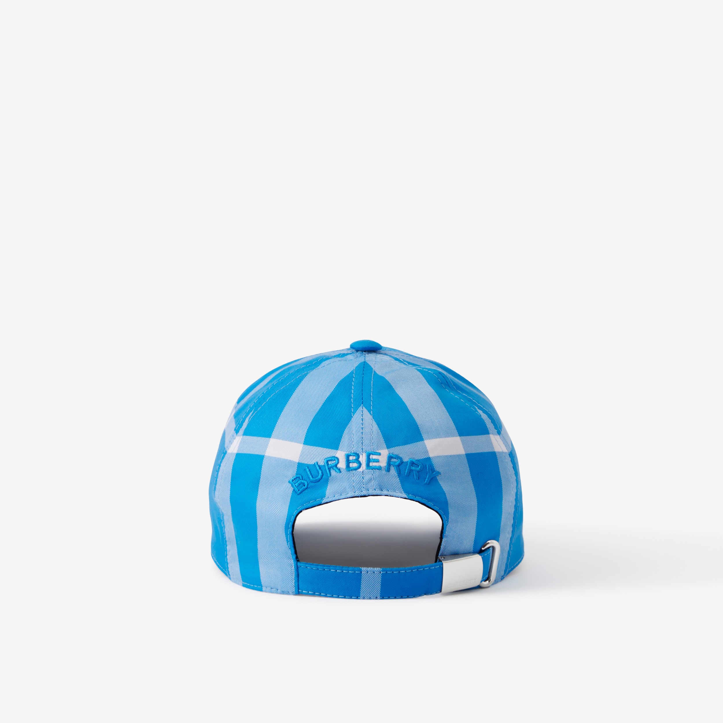 格纹棉质斜纹棒球帽 (活力蓝) | Burberry® 博柏利官网 - 3