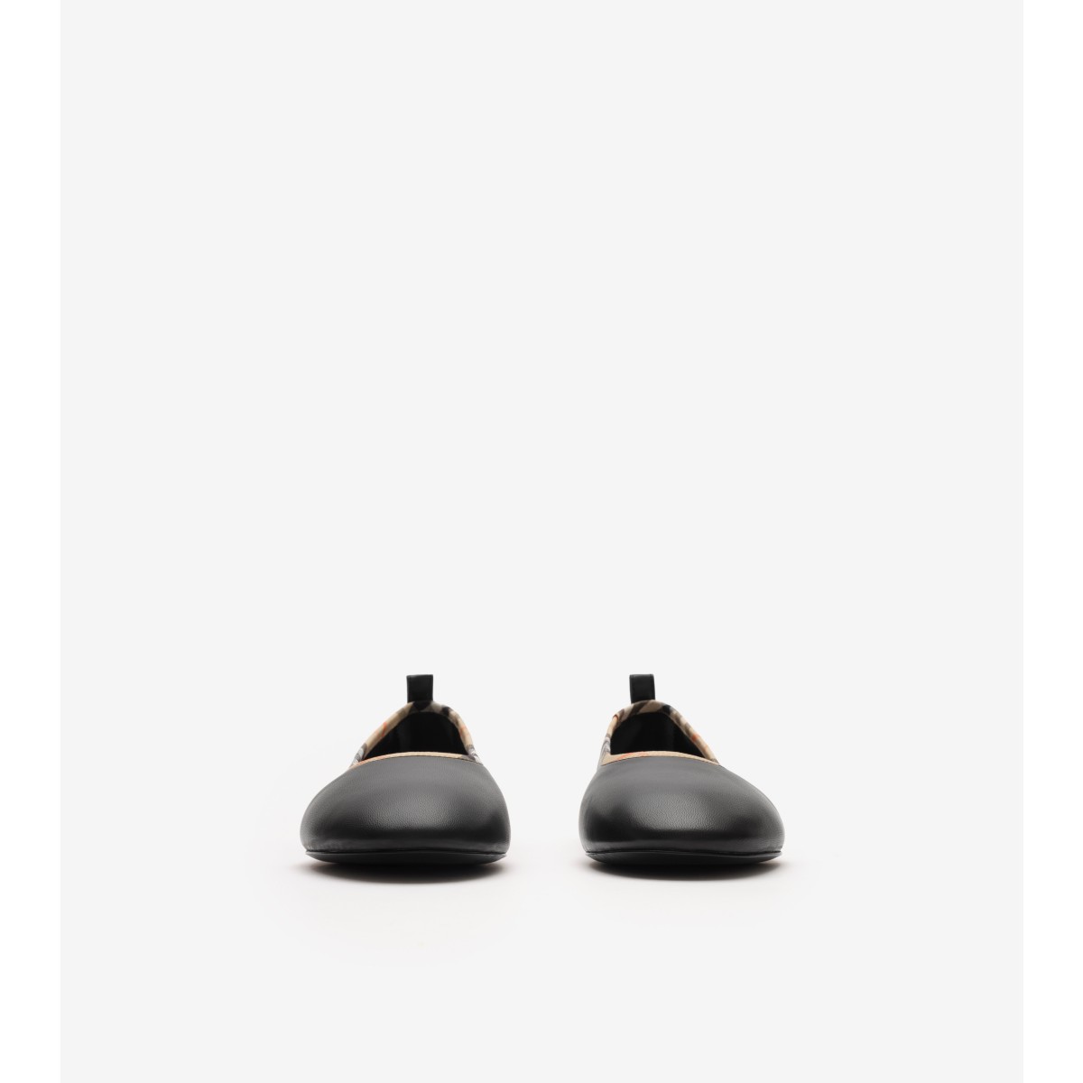  Check Trim Leather Robin Ballerinas