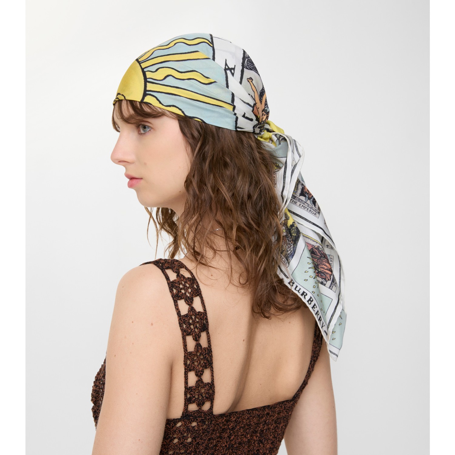 Tarot Silk Scarf in Seaside blue | Burberry® Official