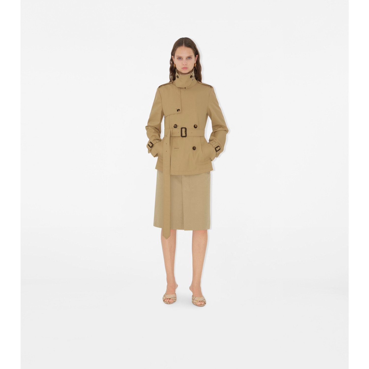 Cotton Blend Trench Jacket