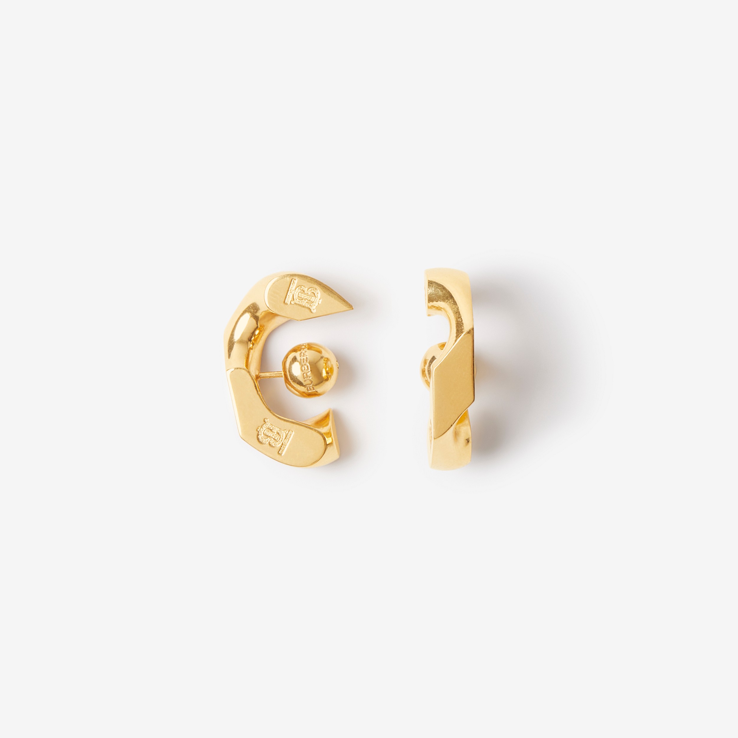 Gold-plated Chain-link Earrings in Light - Women | Burberry® Official - 1