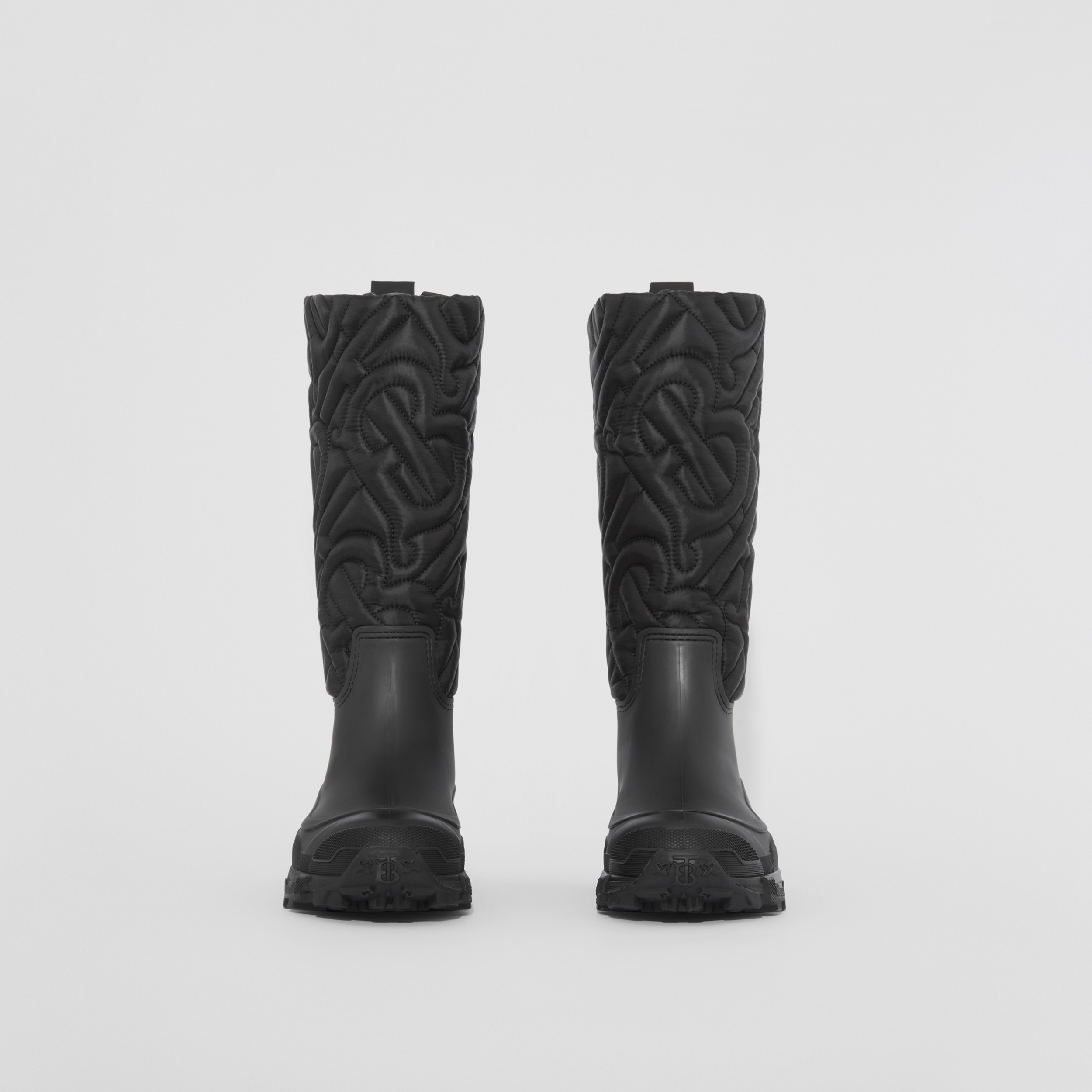 Quilted Monogram Panel Rain Boots in Black - Women | Burberry® Official - 3