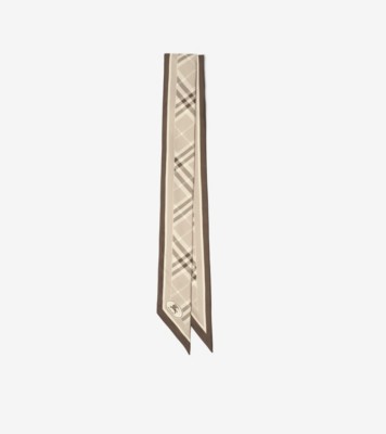 Skinny Check Silk Scarf Dove ®