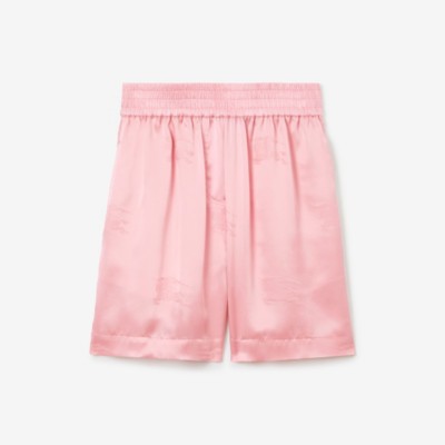 Burberry Ekd Silk Jacquard Shorts In Soft Blossom