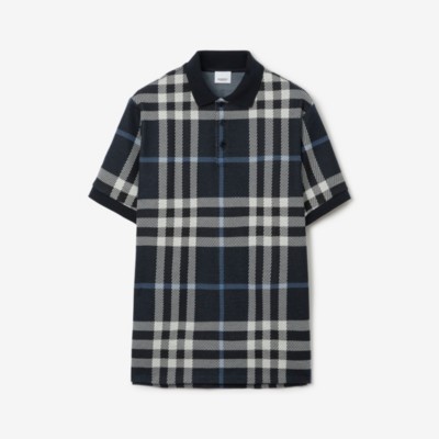 Burberry Ferry Polo Shirt In Cotton With Check Pattern In Multi