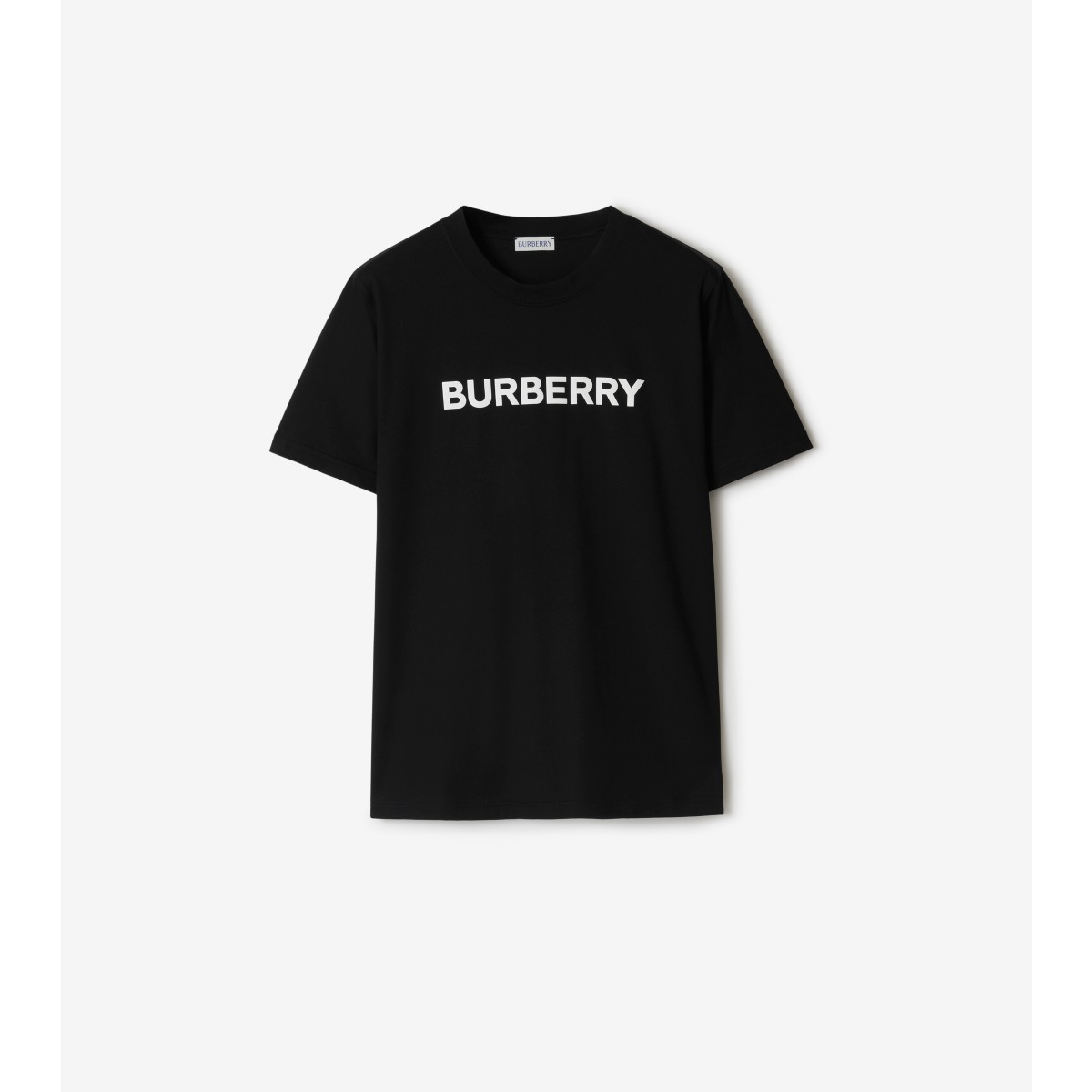 Shop Burberry Logo Cotton T-shirt In Black