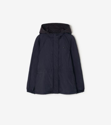 Reversible Check Nylon Hooded Jacket Iris ®