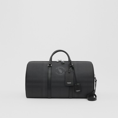 and Leather Holdall in Dark Charcoal 