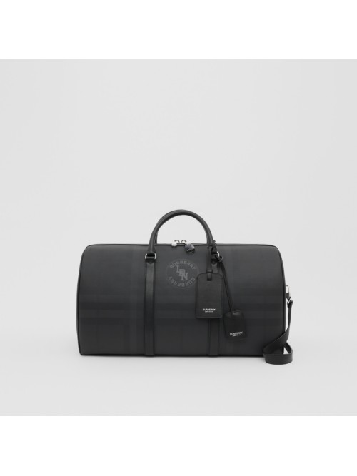 BURBERRY Logo Graphic London Check and Leather Holdall