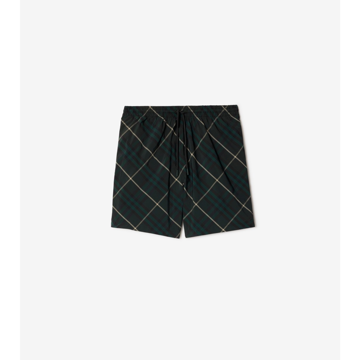 Burberry Check-print Drawstring Swim Shorts In Jungle