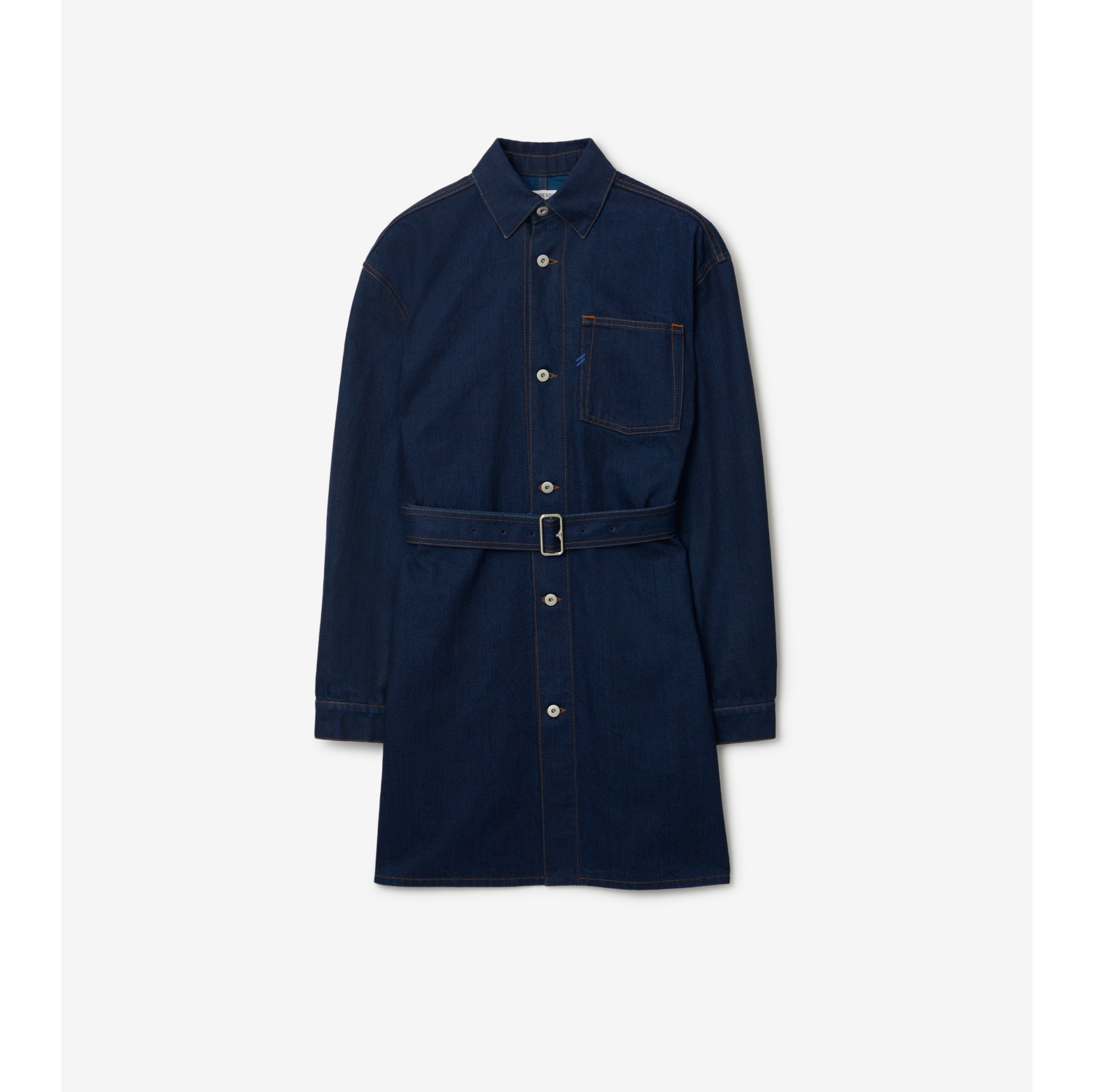 Heavyweight Denim Shirt Dress in Indigo blue - Women, Cotton | Burberry® Official