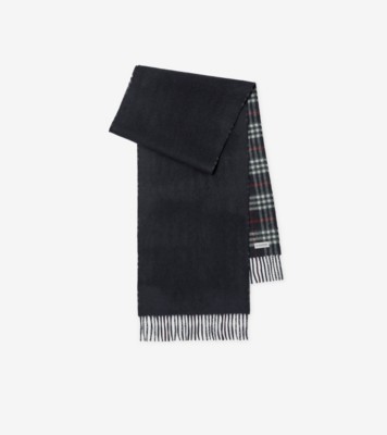 Reversible Check Cashmere Scarf in Archive beige/black