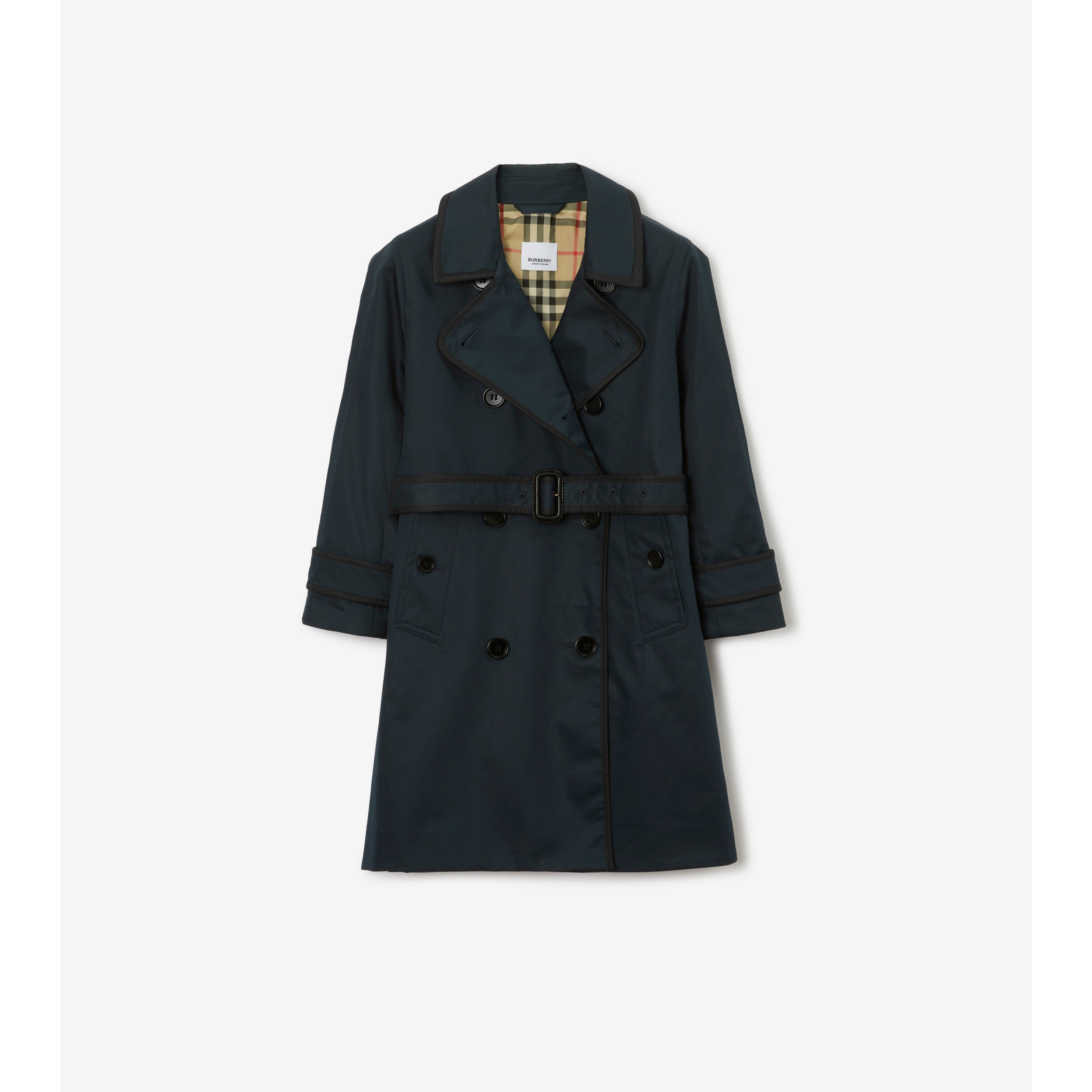 Cotton Twill Trench Coat in Navy Black | Burberry® Official