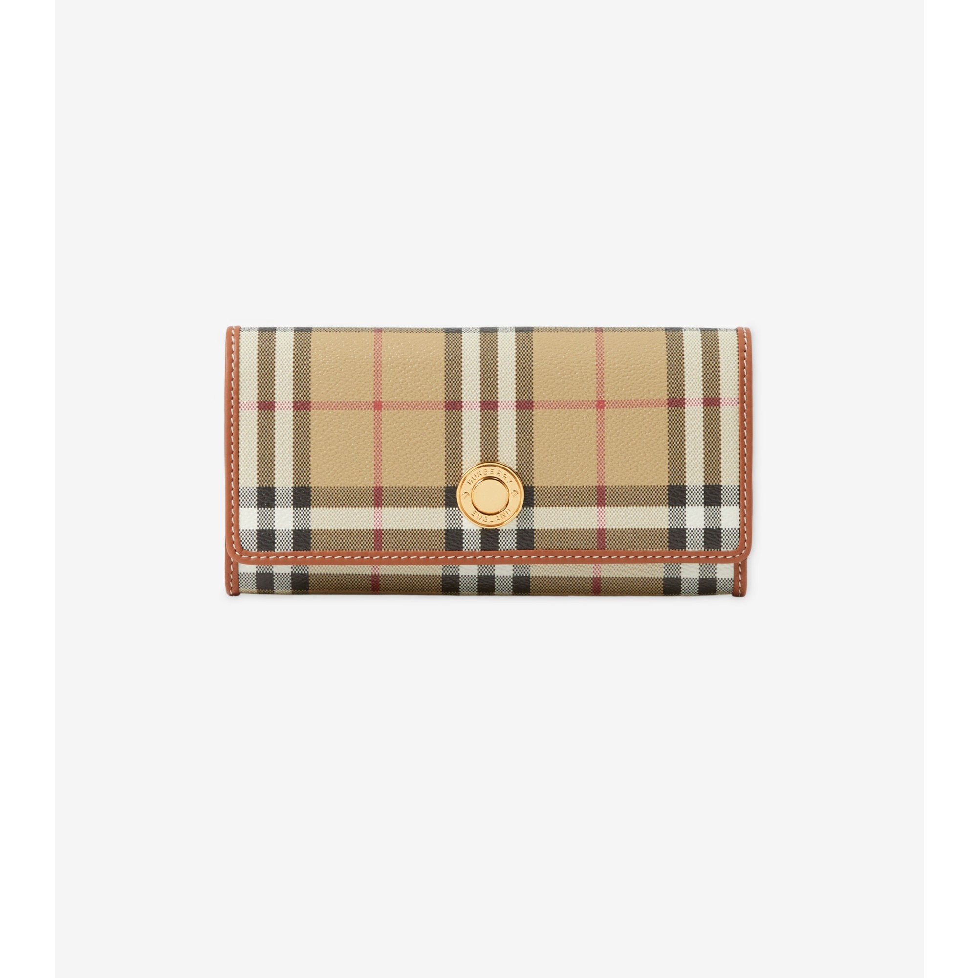 Burberry vintage check and leather wallet sale