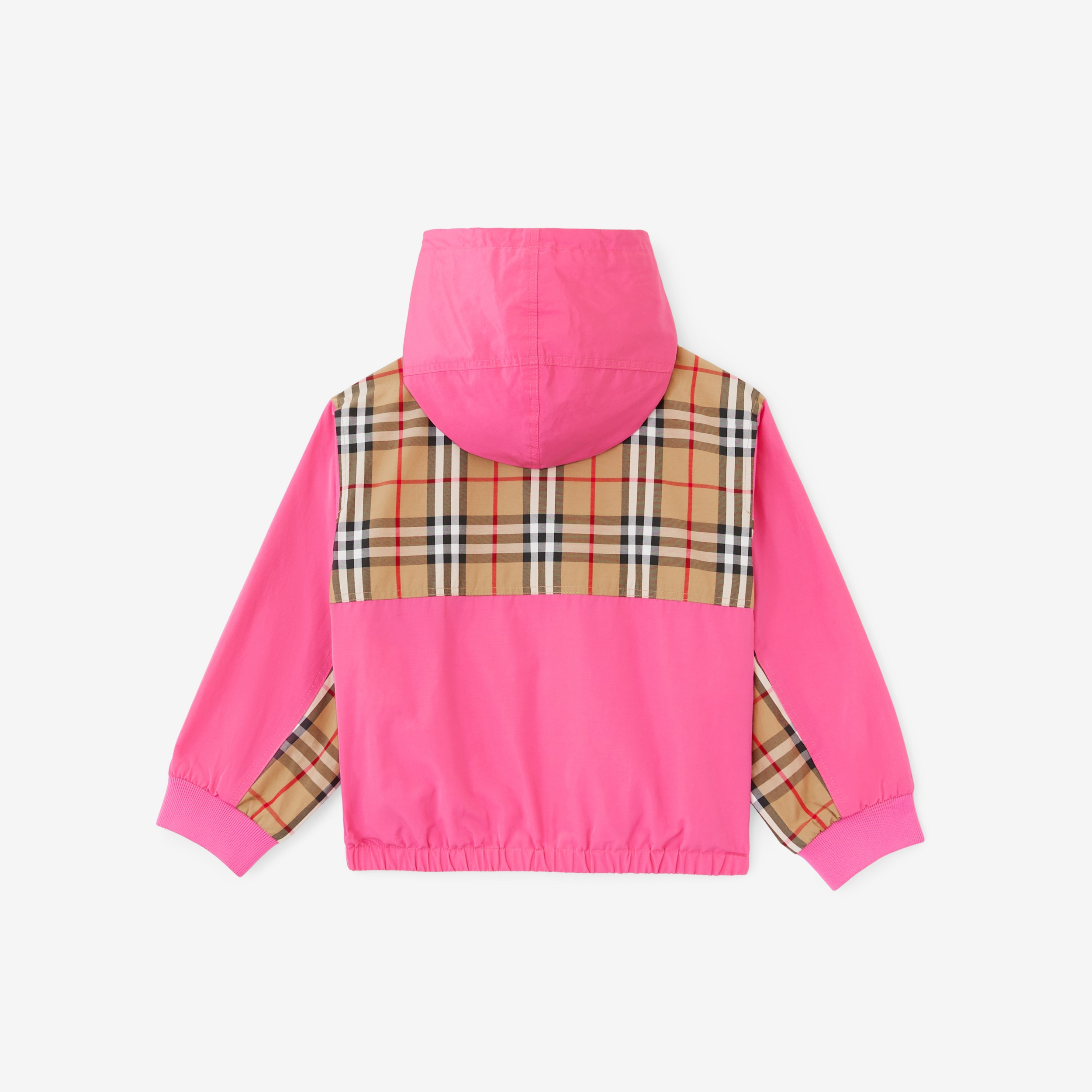 Vintage Check Panel Cotton Blend Hooded Jacket in Bubblegum Pink | Burberry® Official - 2