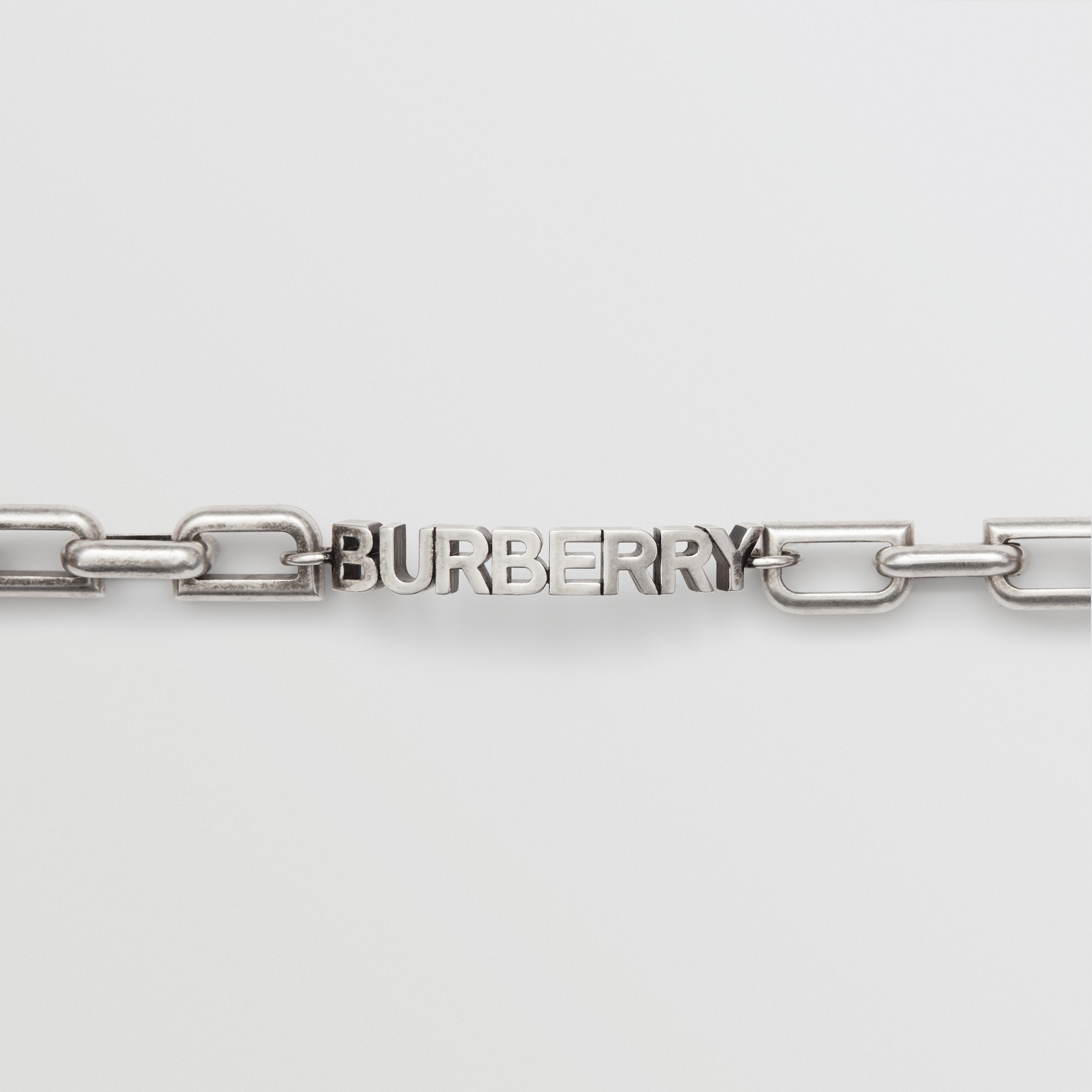 Palladiumbeschichtetes Gliederarmband mit Logodetail (Silber, Used-look) - Herren | Burberry® - 2